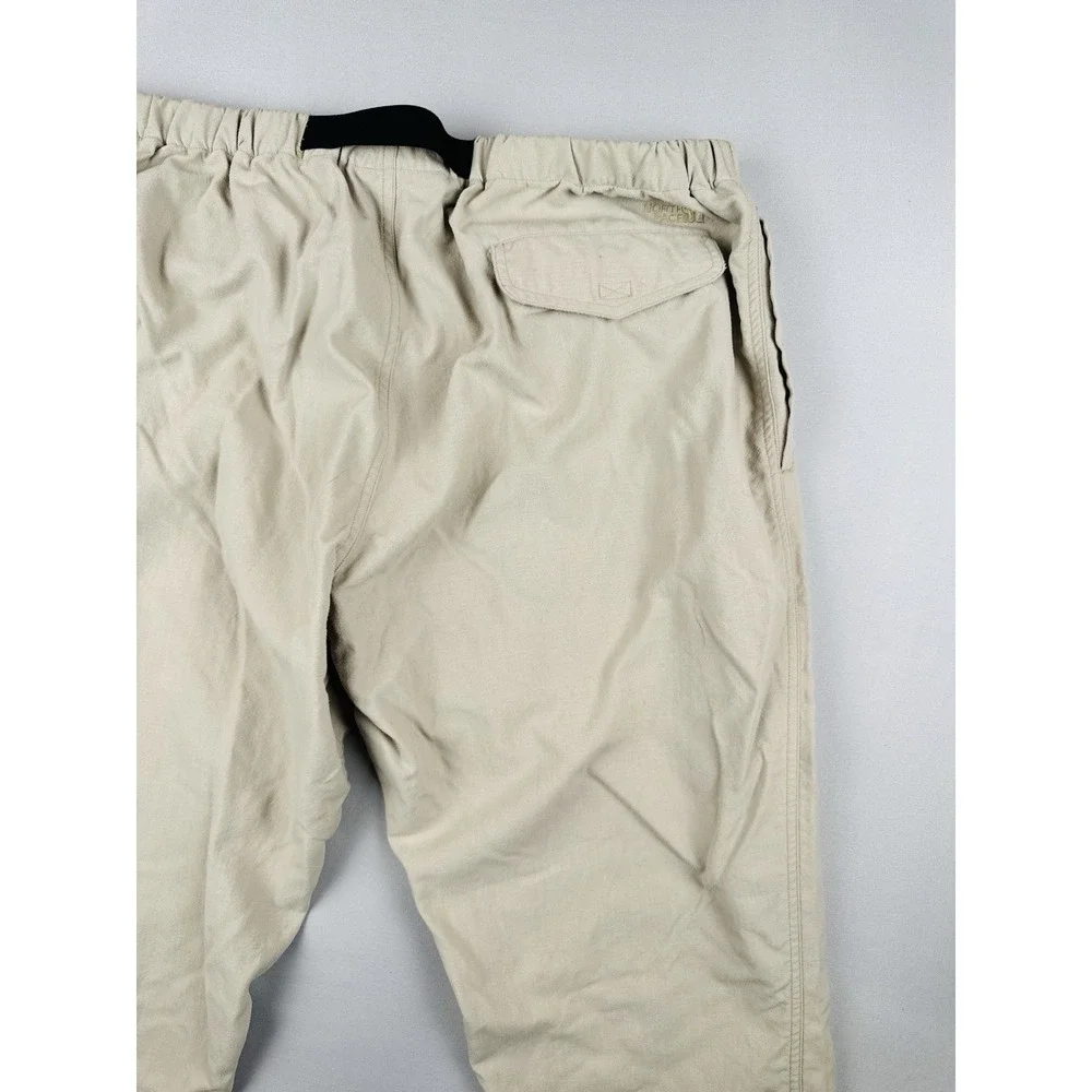 Vintage 90s The North Face Canvas Hiking Pants Beige Elastic Waist Men's XL